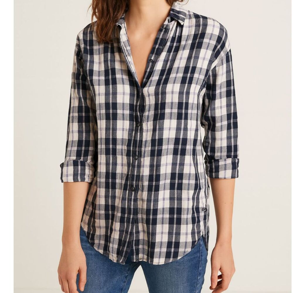 J. Crew Plaid Button Down Top Size 00